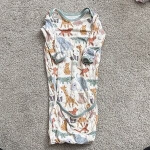 Little Sleepies sweet safari infant gown